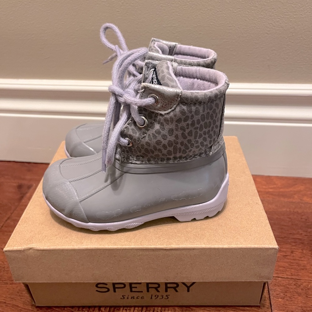 Sperry Toddler Sport Boot - Grey/Animal/Lilac